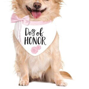 Dog of Honour Bandana is a cute pink and white  size medium